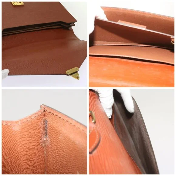 LOUIS VUITTON Epi Serviette Conseiller Briefcase Brown M54423 LV Auth 66184